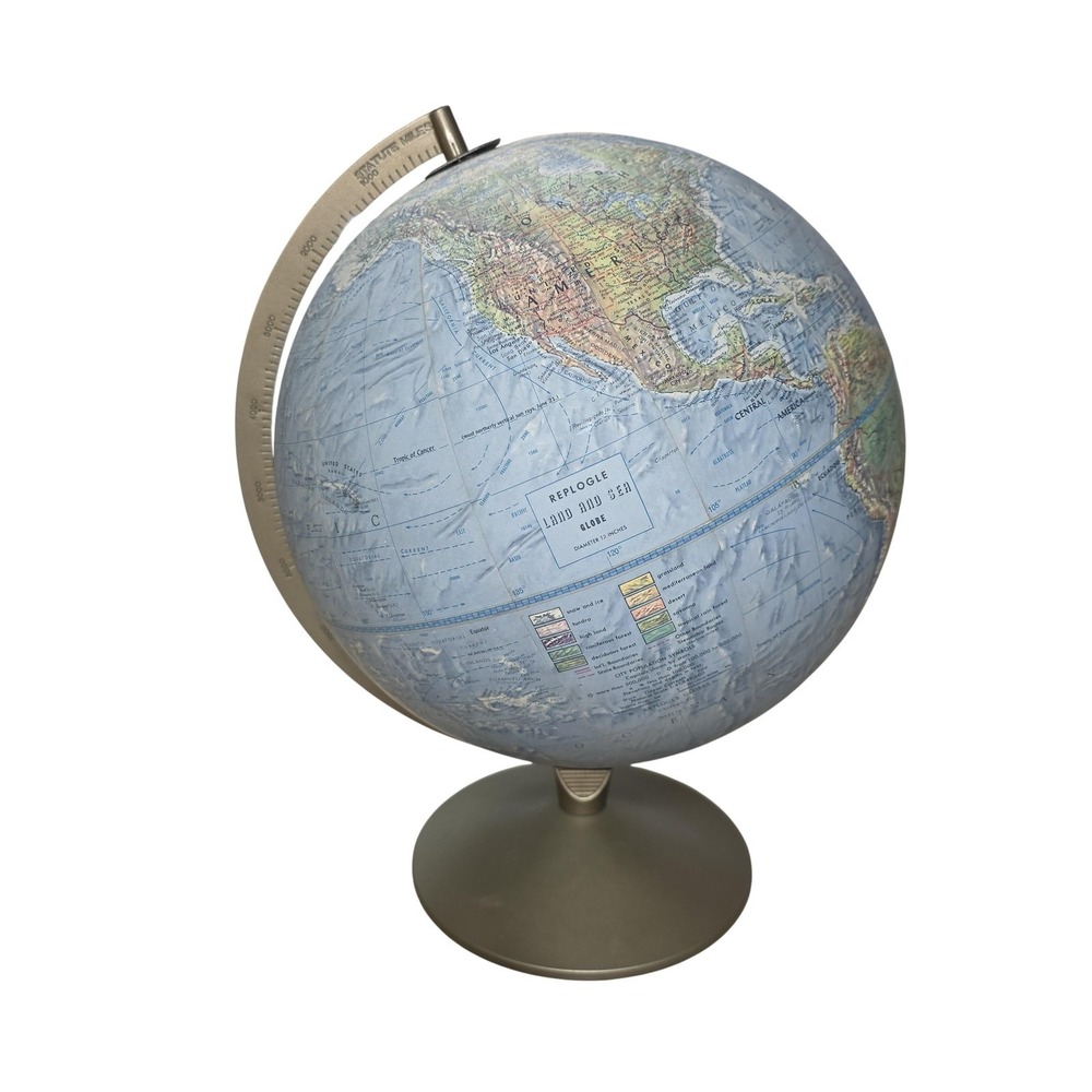 VTG Replogle Land And Sea 12in World Globe Raised Relief USSR & Single Vietnam